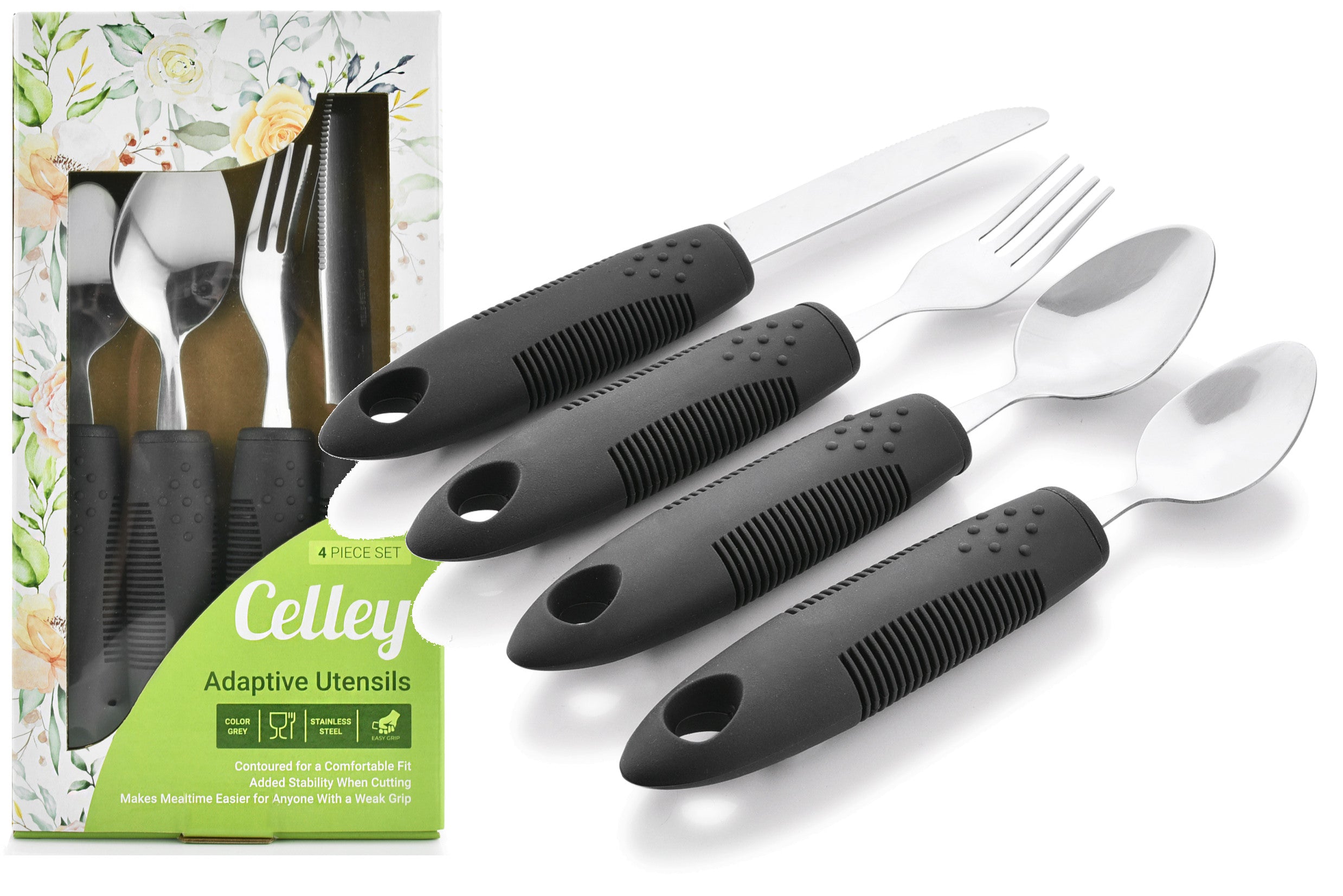 Adaptive Utensils, Non-Weighted, 4 Pcs Set
