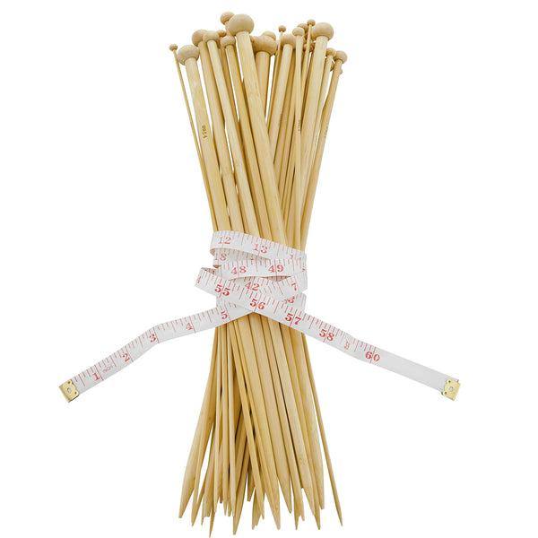 14 Inch Bamboo Knitting Needles Set